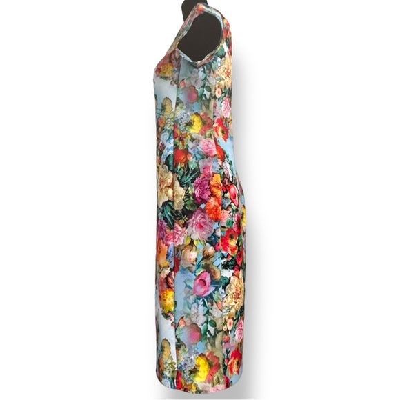 Beige by eci Floral Fitted Dress Women's Size 8 Stretchy Office Workwear Spring - Picture 5 of 13